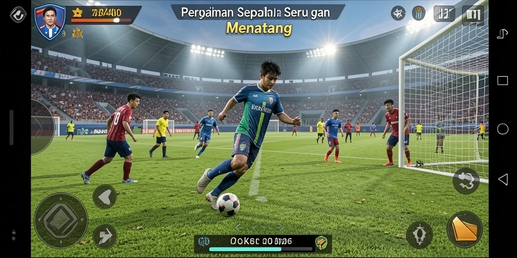 Tampilan gameplay menarik dari 3446 dengan aksi sepak bola.