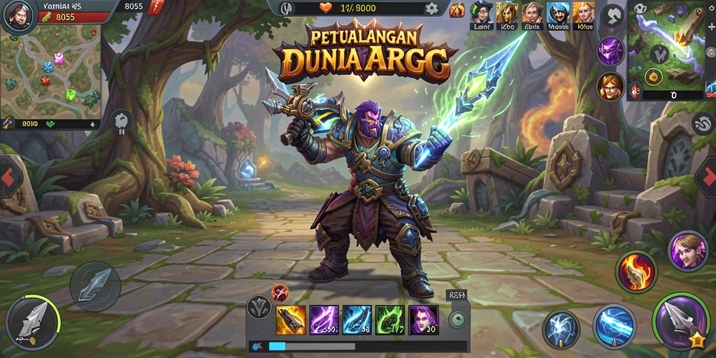 Tampilan gameplay yang menegangkan dari 8055 dengan aksi ARPG yang seru.