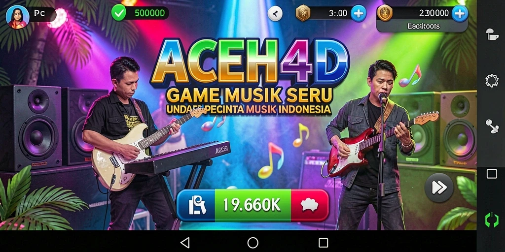 Tampilan gameplay <strong>ACEH4D</strong> yang seru dengan berbagai pilihan lagu.