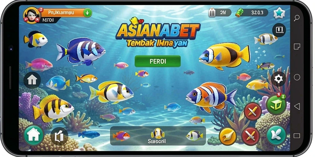 Tampilan gameplay Tembak Ikan dalam ASIANABET yang seru.