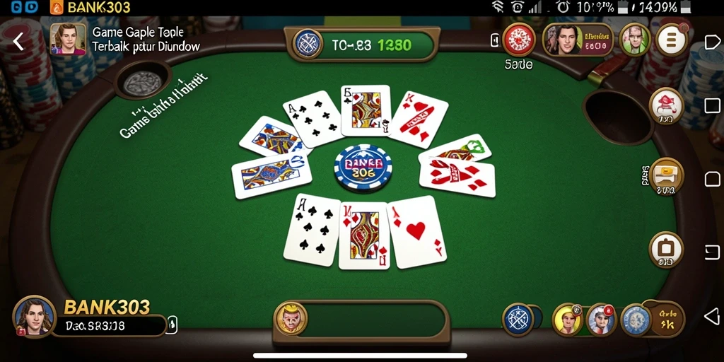 Screenshot gameplay BANK303 dengan suasana permainan Gaple yang seru.