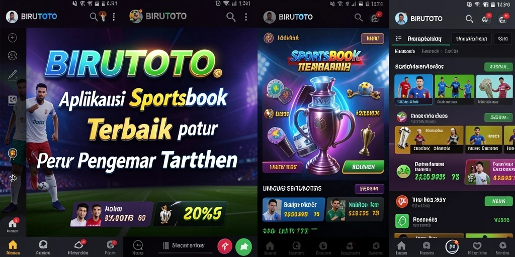 Tampilan utama BIRUTOTO dengan berbagai opsi taruhan olahraga.