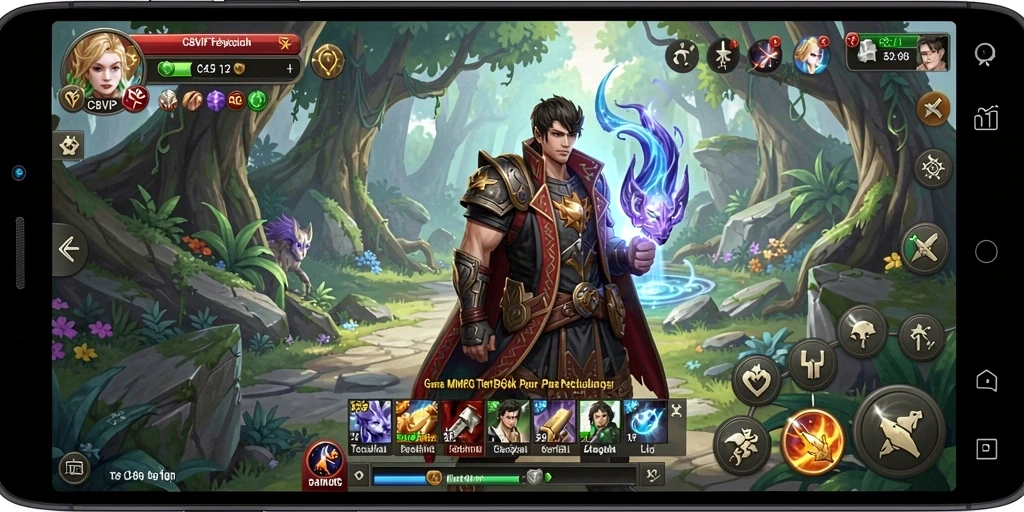 Screenshot gameplay C8VIP menampilkan karakter beraksi di dunia MMORPG yang fantastis.