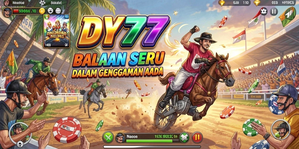 Tangkapan layar dari gameplay balap yang mendebarkan di DY777.