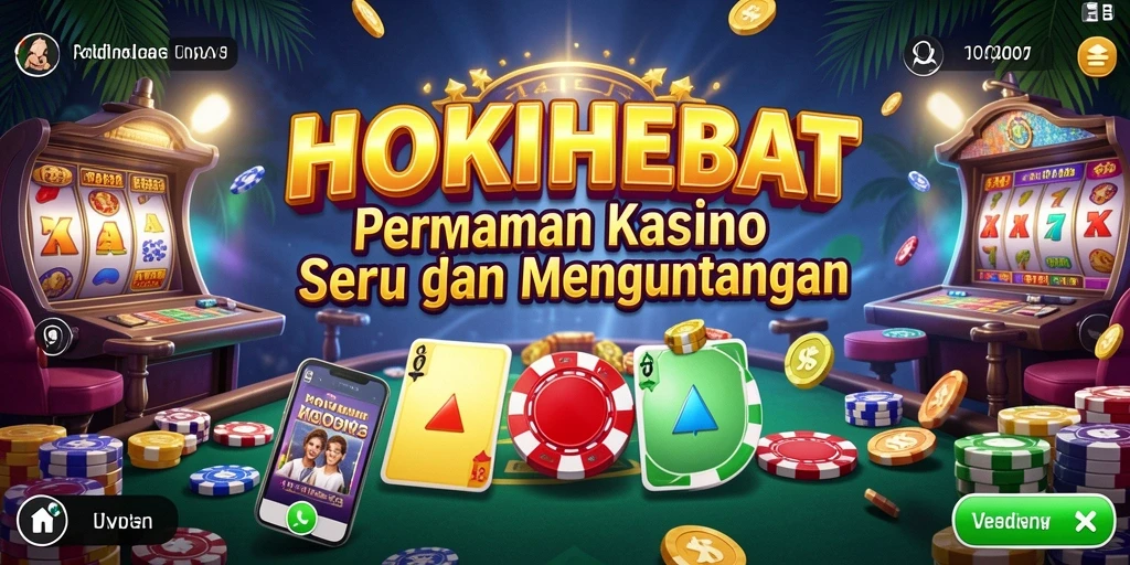 Screenshot gameplay HOKIHEBAT yang menampilkan suasana Kasino yang nyata.