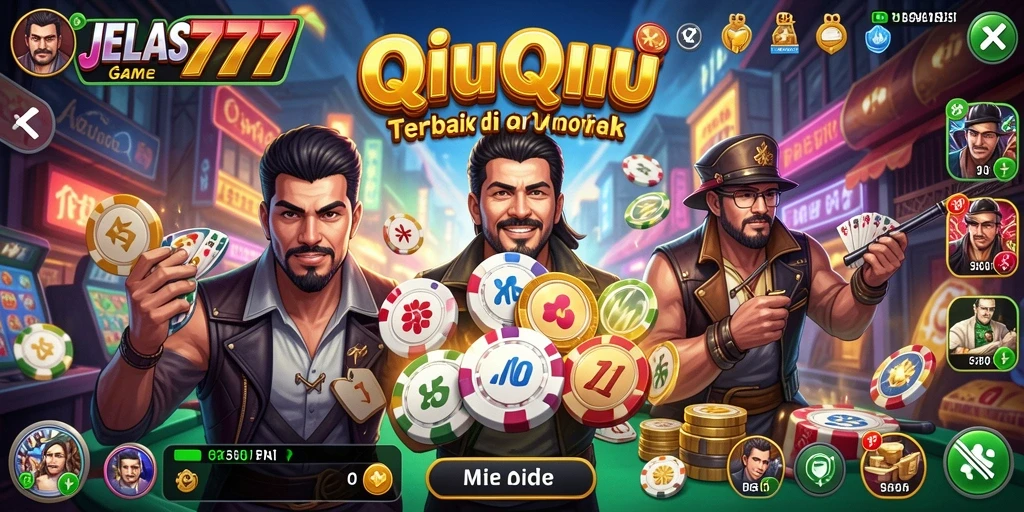 Screenshot gameplay JELAS777 yang menunjukkan aksi seru permainan QiuQiu.
