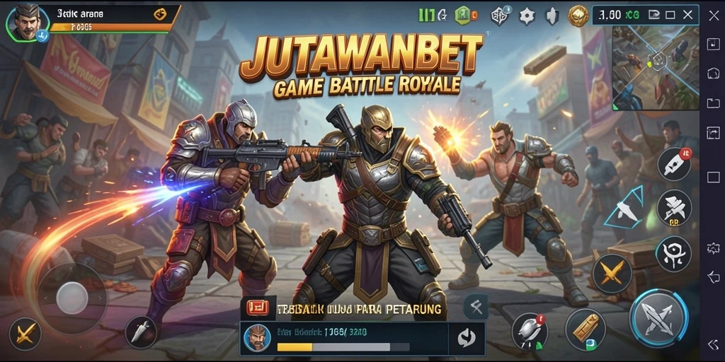 Gameplay mendebarkan dalam JUTAWANBET dengan aksi Battle Royale.
