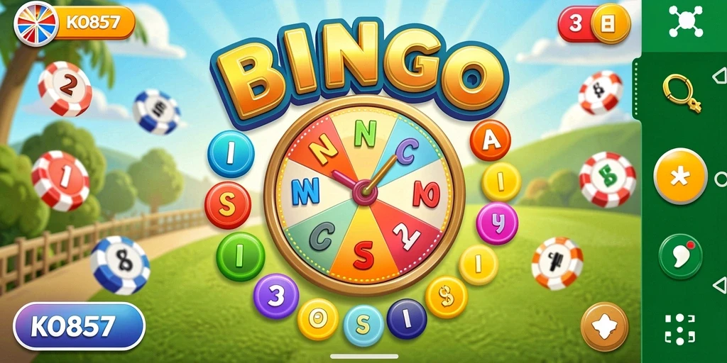 Tampilan aksi seru dalam permainan Bingo KO857.