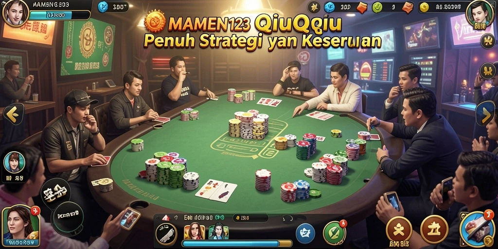Screenshot gameplay seru MAMEN123 menunjukkan aksi QiuQiu.