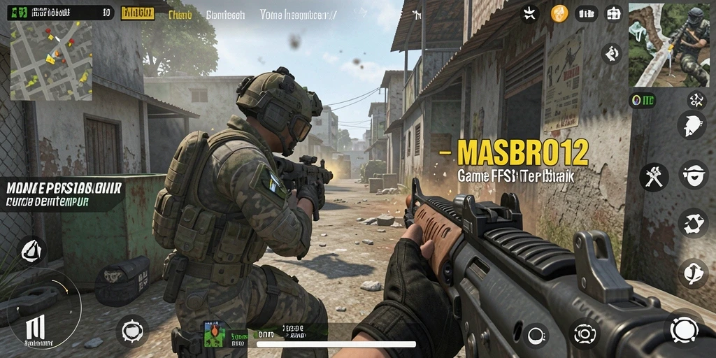 Gameplay seru di MASBRO12 dengan aksi tembak-menembak yang intens.