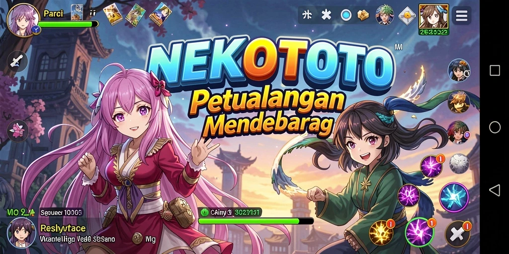 Tampilan gameplay NEKOTOTO yang menakjubkan dengan karakter Anime.