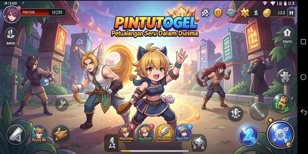 Screenshot PINTUTOGEL menampilkan karakter Anime yang beraksi.