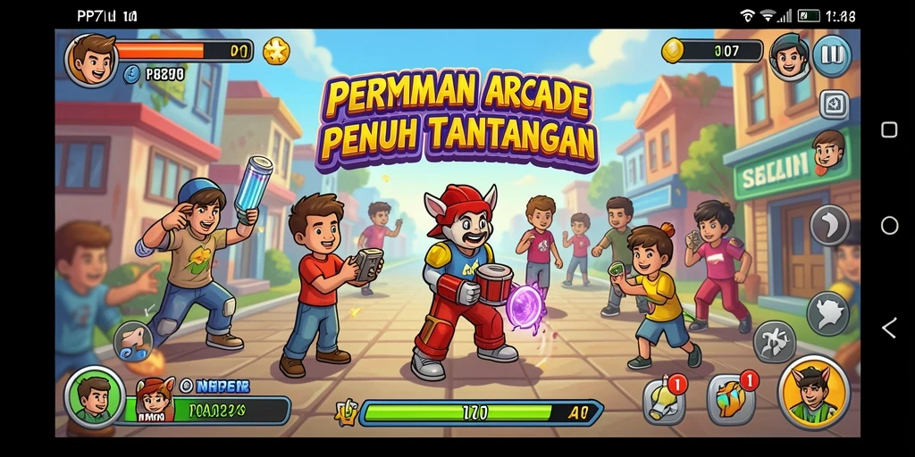 Tangkapan layar gameplay PP7 menampilkan aksi seru dalam permainan Arcade.