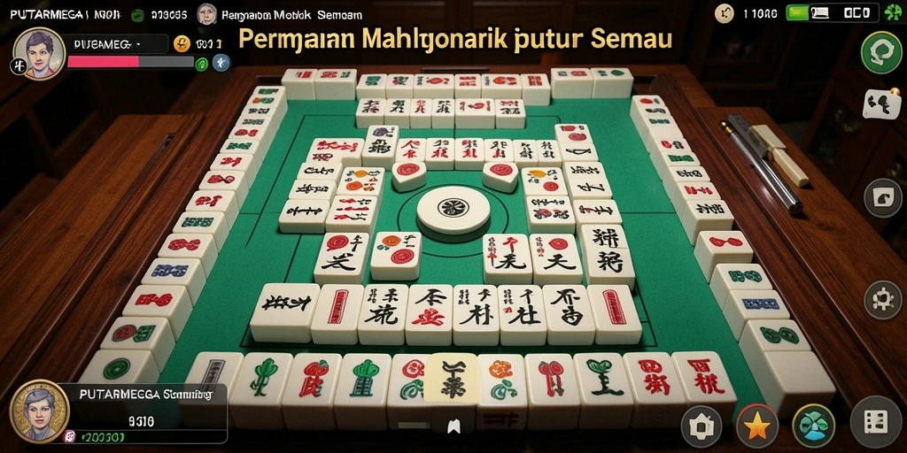 Screenshot gameplay PUTARMEGA dengan tampilan Mahjong yang menarik.
