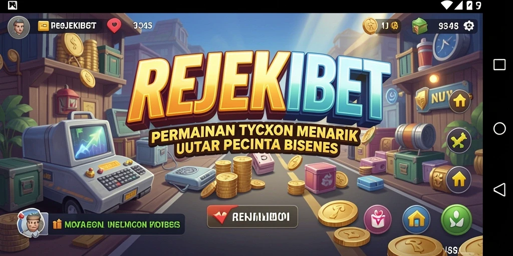 Tampilan gameplay menarik dari REJEKIBET dengan elemen Tycoon.