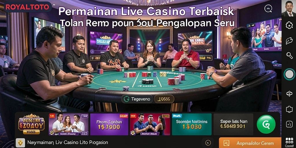 Tampilan gameplay Live Casino ROYALTOTO dengan dealer langsung yang profesional.