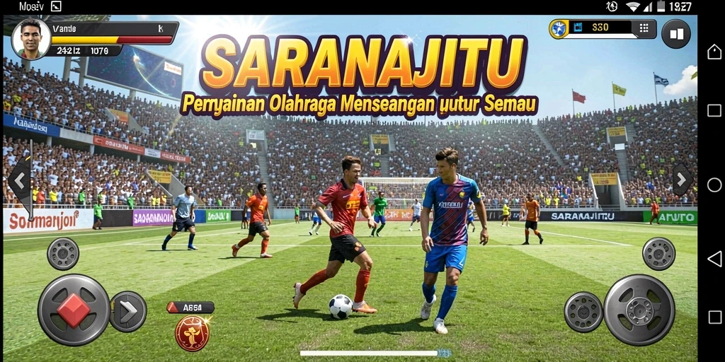 Tampilan menarik dari gameplay SARANAJITU yang penuh aksi olahraga.
