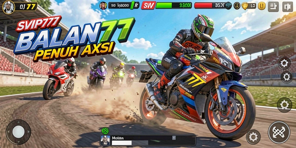 Gameplay menegangkan dalam balapan motor SVIP777.