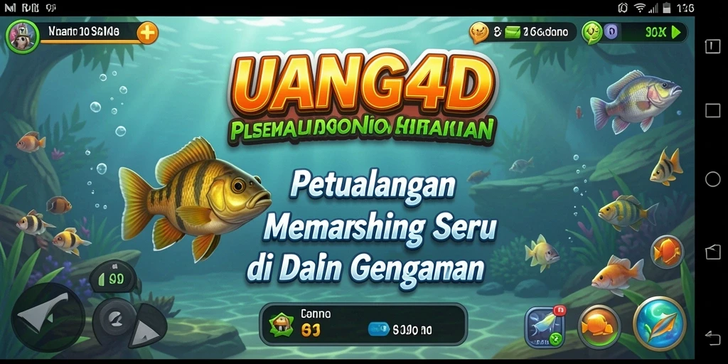 Screenshot gameplay UANG4D menampilkan serunya memancing ikan di lautan.