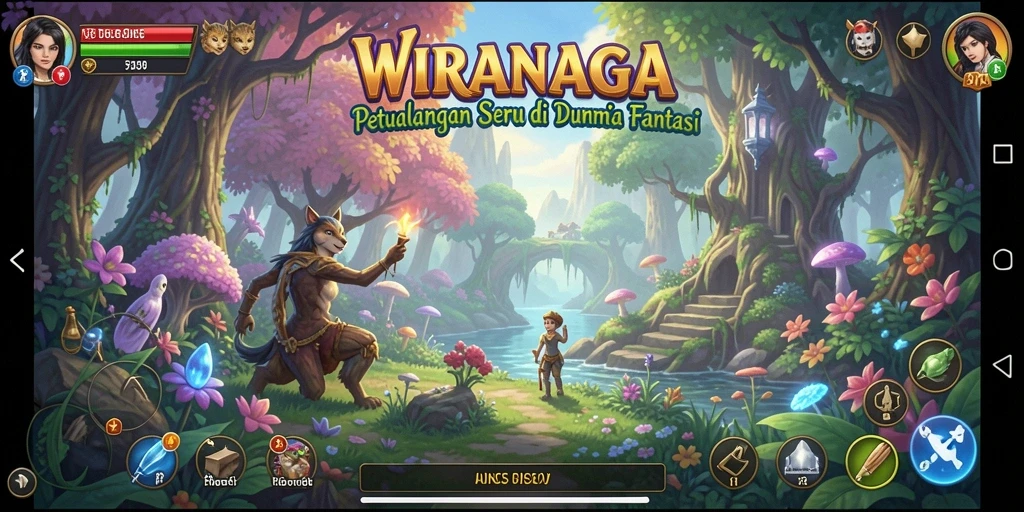 Screenshot gameplay WIRANAGA yang menunjukkan aksi petualangan mendebarkan.