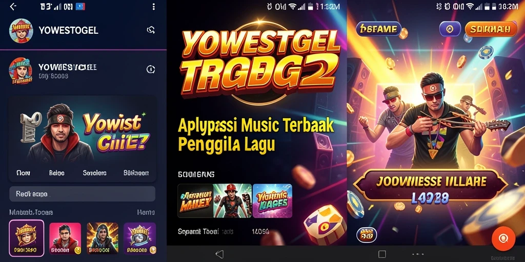 Tampilan antarmuka YOWESTOGEL yang menarik saat memainkan lagu.